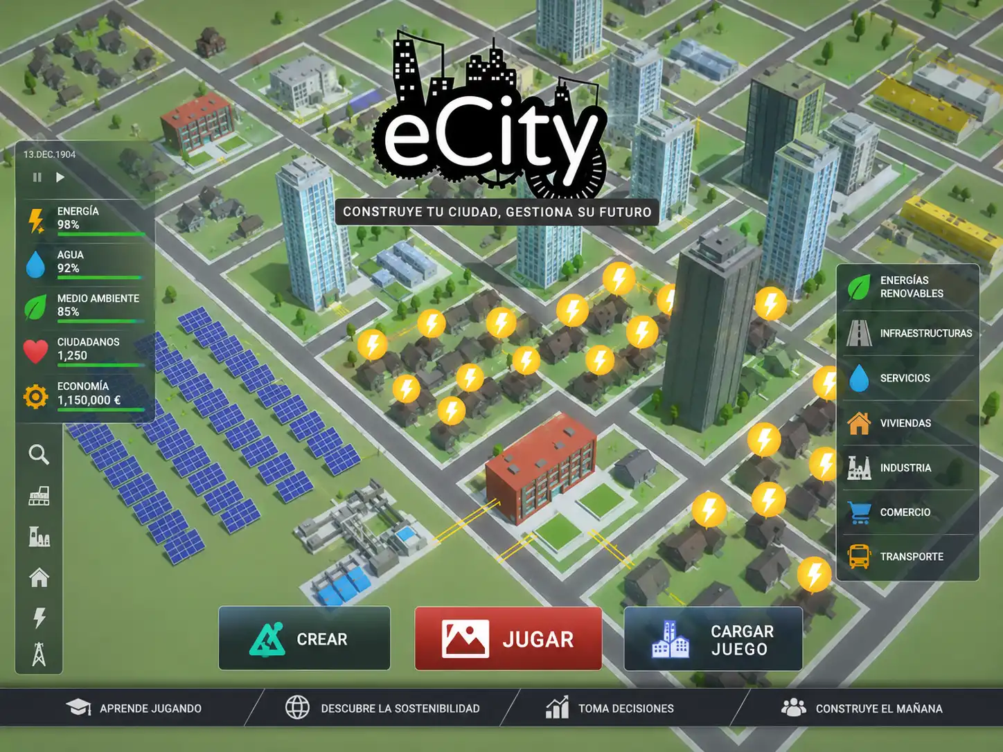 Simulador ECity: Aprende Energía Renovable Gratis con ABP