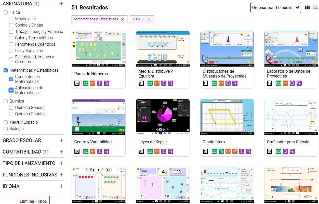 PhET: Simulaciones Interactivas Gratis de Física, Química y Más